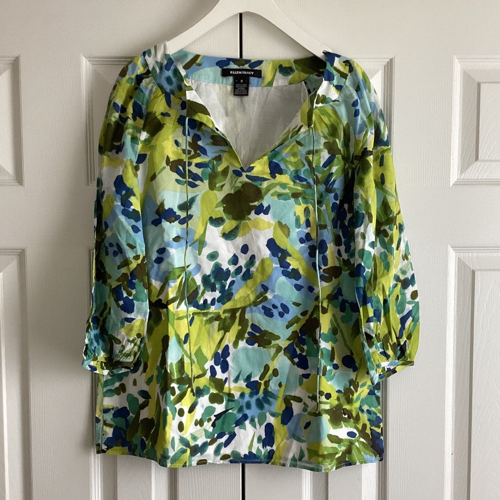 Ellen Tracy Top Cotton Blouse
